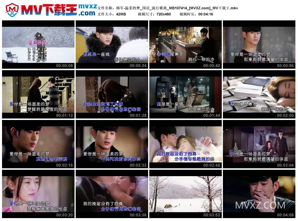 郞军-温柔的梦_国语_流行歌曲_MB107414